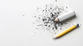 A white pencil with a blue eraser and a yellow pencil with a blue eraser are shown on a white surface. Royalty Free Stock Photo