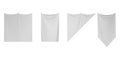 White pennant flags, mockup medieval hanging textile pennons different shapes for sport teams. Realistic set blank