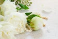 White peony flowers