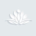 White People Lotus Plant Logo