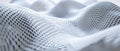 White perforated futuristic material, abstract digital waves of AI mind, data surface texture background. Concept of technology,