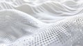White perforated plastic material, abstract digital waves of AI mind, data surface texture background. Concept of technology,