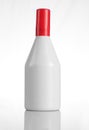 White Perfume Bottle with Red Cap for Mockups