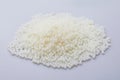 White PET granules, polymer resin, plastic granulate for injection molding process. Royalty Free Stock Photo