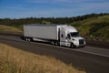 White Peterbilt Semi-Truck / White Trailer