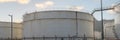 White petrochemical storage tanks or tank farm Royalty Free Stock Photo