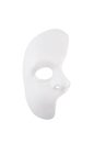 White phantom of the opera half face mask isolated on white background Royalty Free Stock Photo