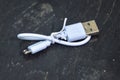 a white phone usb cable Royalty Free Stock Photo