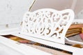 White piano details