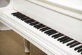 White Piano on the stage of concert hall Royalty Free Stock Photo