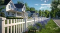 White Picket Fence Along Road