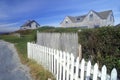 White picket fence along Route 77 in Sakonnet, RI