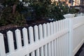 White picket fence around yard