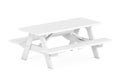 White Picnic Table with Benches in Clay Style. 3d Rendering