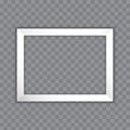 White picture frame design vector for image or text on transpar Royalty Free Stock Photo