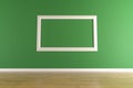 White picture frame on green wall