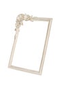 White picture frame with rose decor clipping path included. Royalty Free Stock Photo