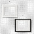 White Picture Frame Set Isolated Transparent Background Royalty Free Stock Photo