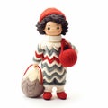 Knitted Doll With Zigzag Scarf And Bag - Loretta Lux Inspired