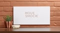 White Suede Sign Mockup With Copper Background