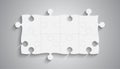 Silver Grey Piece Puzzle Rectangle Banner. Puzzle.