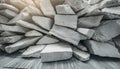 White pieces of Stone wall with broken textured edges, debris stone slabs for product display background. 3d rendering Royalty Free Stock Photo