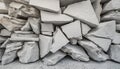 White pieces of Stone wall with broken textured edges, debris stone slabs for product display background. 3d rendering Royalty Free Stock Photo
