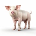 Realistic 3d Rendering Of A White Pig Clipart