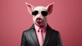 White Pig In Sunglasses: A Stylish Zbrush Creation