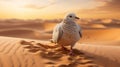 White Pigeon In The Desert: Layered Imagery With Subtle Irony