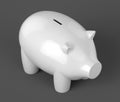 White piggy bank on dark background Royalty Free Stock Photo