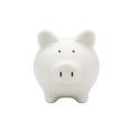 White piggy bank isolated on white background Royalty Free Stock Photo