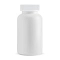 White pill bottle blank. Isolated medicine supplement jar Royalty Free Stock Photo