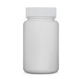 White pill bottle. Supplement jar, plastic package Royalty Free Stock Photo