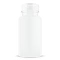 White Pill Bottle. Vitamin Tablet Glossy Container