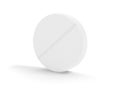 White pill isolated on white background. Royalty Free Stock Photo