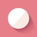 a white pill with a long shadow on a pink background Royalty Free Stock Photo