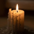 Creating a textured layered pattern against the candle s smooth Royalty Free Stock Photo