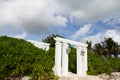 White pillars on the beach Royalty Free Stock Photo