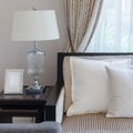 White pillow on sofa in luxury livingroom Royalty Free Stock Photo