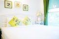 White pillows and bed Royalty Free Stock Photo