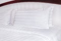 White pillows on a bed Comfortable soft pillows on the bed Royalty Free Stock Photo