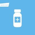 White pills bottle icon