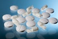 White pills and capsules Royalty Free Stock Photo