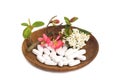 White Pills & flowers Royalty Free Stock Photo