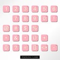 White pink brown number font