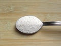 Rock salt powder on spoon