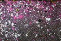 white and pink colors paint drops on the floor Royalty Free Stock Photo