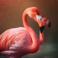 White Pink Flamingo curled Royalty Free Stock Photo