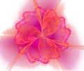 White, pink and orange abstract background with fractal flower t